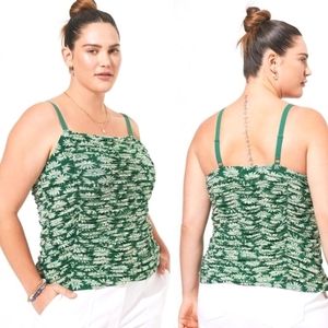 NWT SHIRRED BOHO FLORAL CAMI